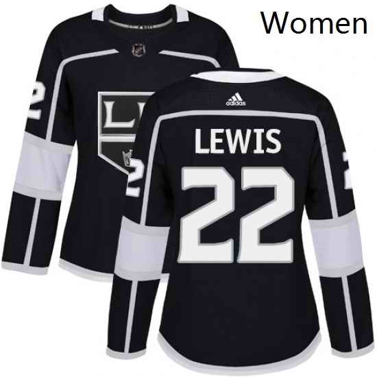 Womens Adidas Los Angeles Kings 22 Trevor Lewis Authentic Black Home NHL Jersey
